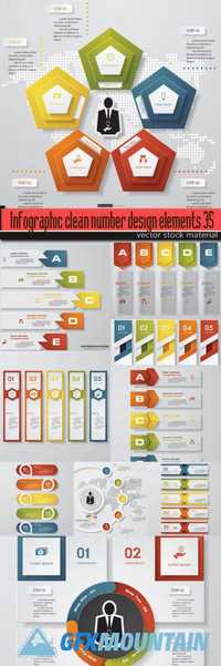 Infographic clean number design elements 35
