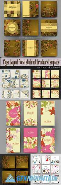 Flyer Layout floral abstract brochure template vector