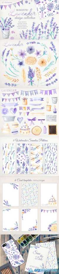 Watercolor Lavender Design Pack 543202