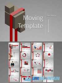Ribbon PowerPoint Template Moving 542810