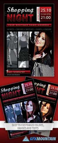 Shopping night Flyer PSD Template