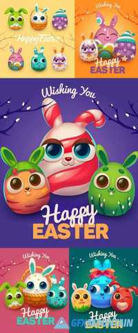 Happy Easter Card with Easter Rabbit