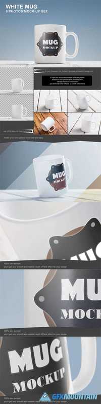 White Mug Mockup Set - 6 photos 586065