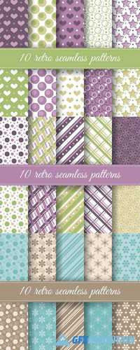 30 Retro Seamless Patterns for Greeting Card, Invitation, Wrapping
