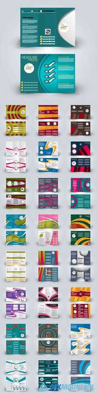 Business tri-fold brochure booklet mock up design template