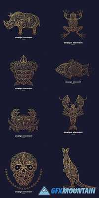 Modern Decorative Illustrations - Template for Creating Logo, Emblem, Sign, Poster