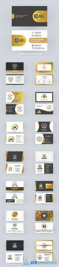 Golden and Black Business Card Photographer