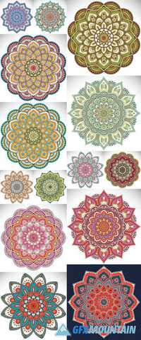 Flower Mandalas - Vintage Decorative Elements