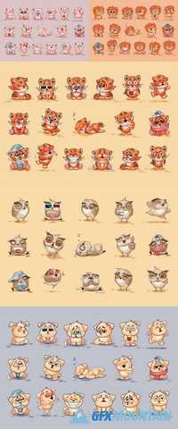 Illustrations of Isolated Emotions Character Cartoon Animals