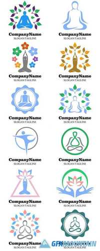Yoga Meditation Relaxation Sport Logo Vector
