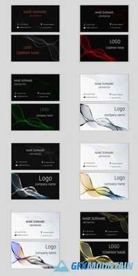 Abstract Business Card Design with Waves 2