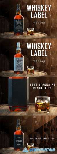 Whiskey Bottle Label Mockup 611744