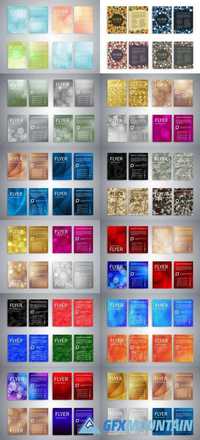 Flyer Design Templates - Set of A4 Brochure Flyer Design Templates with Geometric Abstract Modern Backgrounds