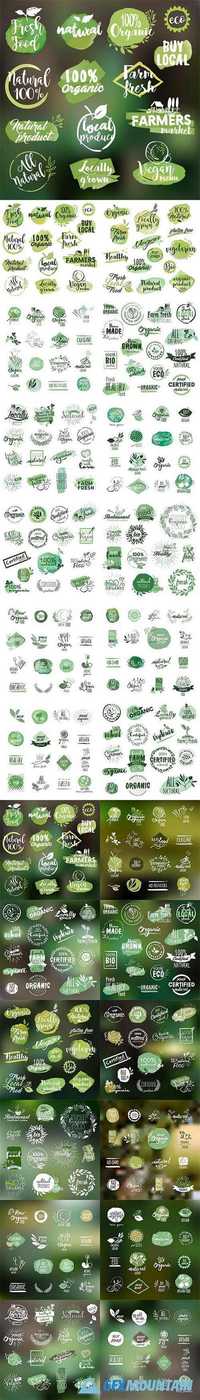 Natural organic food logos