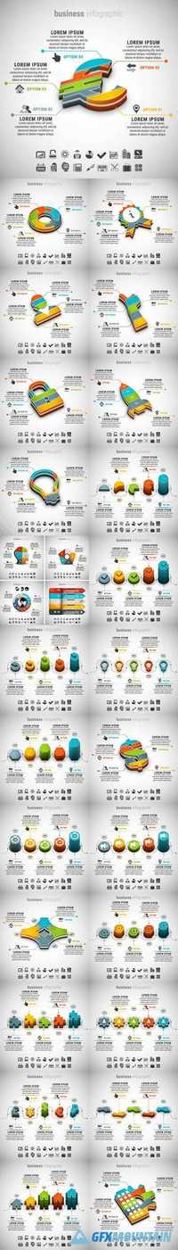 Business infographic flat objects