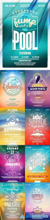 Beach Party Flyer or Poster Summer Night Party