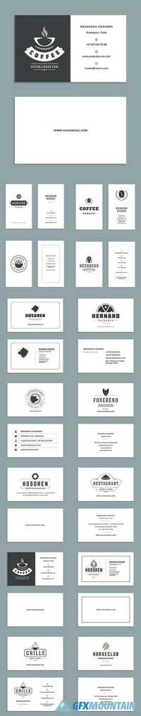 Business card design and retro logo template