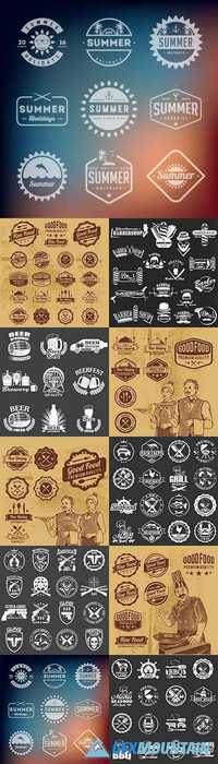 Vintage Labels Badges Logo Food