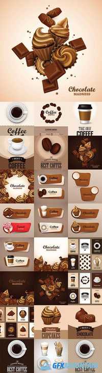 Coffee and chocolate advertising poster