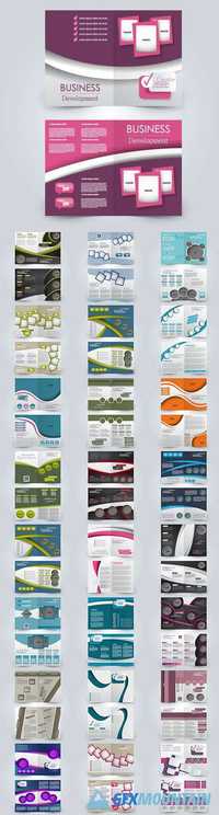 Business bi fold brochure cover template