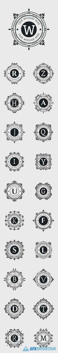 Monogram logo emblem elements design template