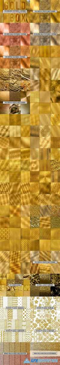 100 Gold Foil Backgrounds + Extras 675612