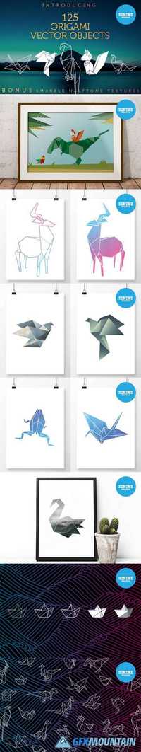 Origami Vector Objects + Bonus!  703941 