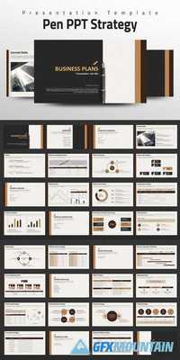 Pen PPT Strategy PowerPoint Templates 535599