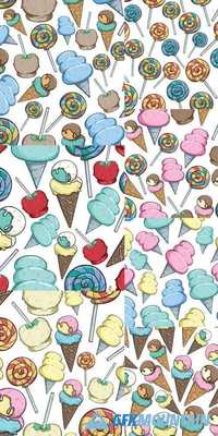 Seamless Pattern with Sweets