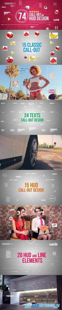 Videohive 74 Call-Out and Hud Design Pack 12926995