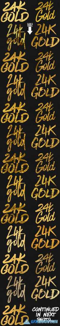 500 Gold Foil Layer Styles Photoshop  739024