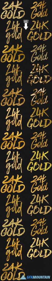 500 Gold Foil Layer Styles Photoshop  739024