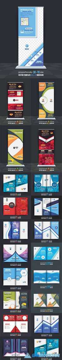 Business Bi-Fold Tri-Fold Brochure Design and Roll up banner