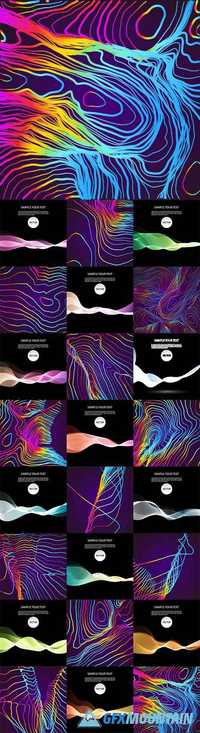Multicolored waves and lines backgrounds