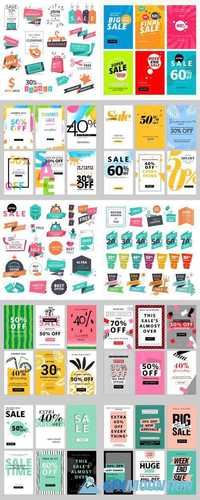 Flat Design Style Elements for Shopping