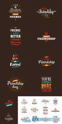 Happy Friendship Day Vector Typographic Design