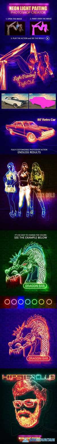GraphicRiver - Neon Light Painting Photoshop Action 16852219
