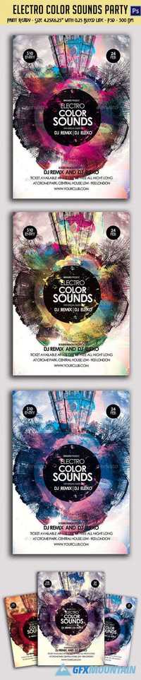 GraphicRiver - Electro Color Sounds Party Flyer