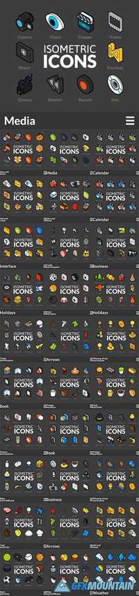 Isometric flat icons