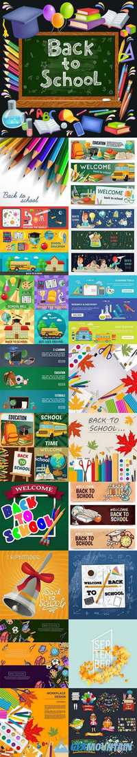Back to school illustrations and backgrounds