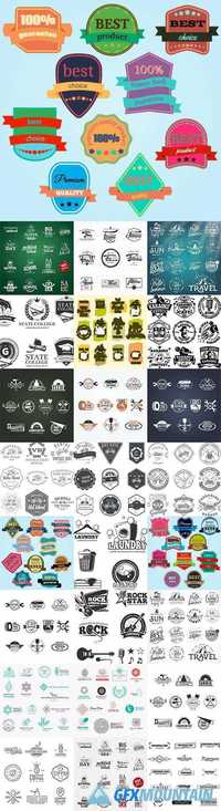 Labels badges logo and emblems design