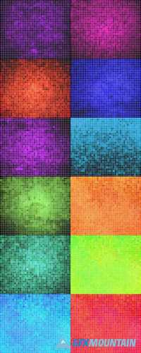 Abstract Vector Square Pixel Mosaic Background