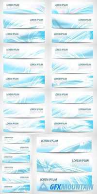 Abstract Header Blue Wave White Vector Design