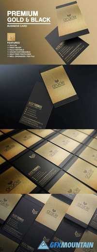 Premium Gold And Black Business Card 588795