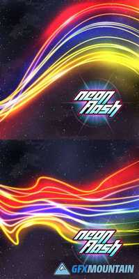 Neon Lines New Retro Wave Background