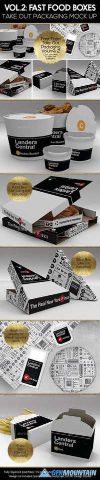 GraphicRiver - Fast Food Boxes Vol.2:Take Out Packaging Mock Ups - 17702426