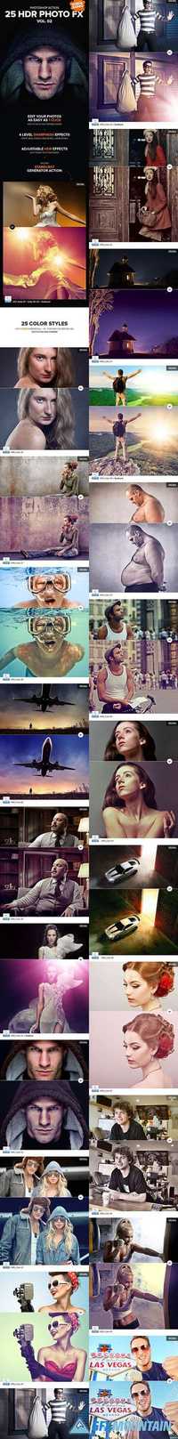 Graphicriver 25 HDR Photo FX V.2 - Photoshop Action 9953313