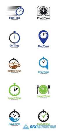 Clock Creative Concept Logo Design Template