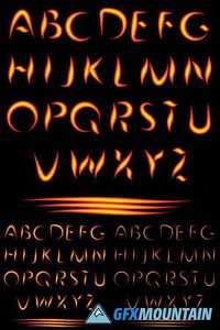 Fire Letters - Burning Font - Glowing Alphabet