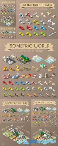 Isometric World - Set of Isolated Minimal City Elements
